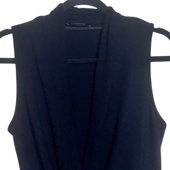 Abbeline Terrycloth Wrap Top Sleeveless Stretch V-Neck Tank Top Black Sz Small - Picture 3 of 9